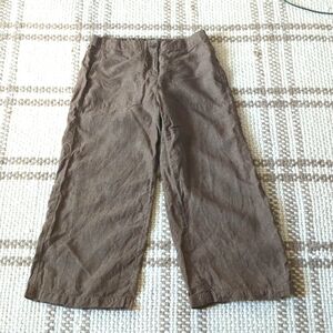 J. Jill 100% linen cropped wide legged trousers